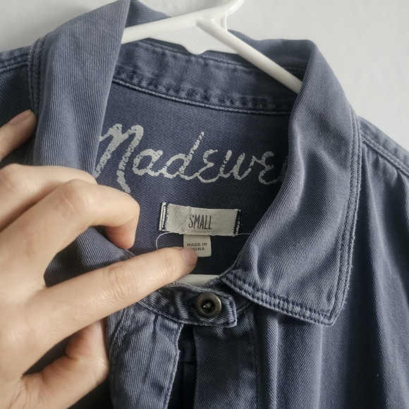 Madewell 100% Cotton Dusty Blue Long sleeve Button-up Shirt - Size Small - Picture 2 of 7